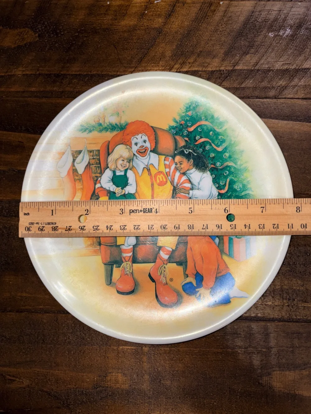 Vintage McDonald's Festive Ronald McDonald Melamine/Plastic Christmas Plate